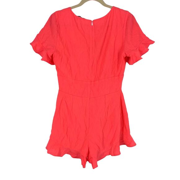 Women’s Hot Pink Romper V-Neck Small - Picture 2 of 7